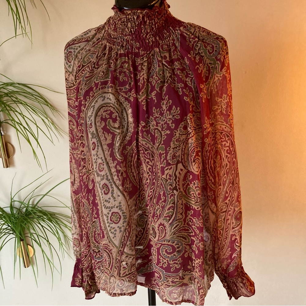 Swildens chiffon paisley blouse